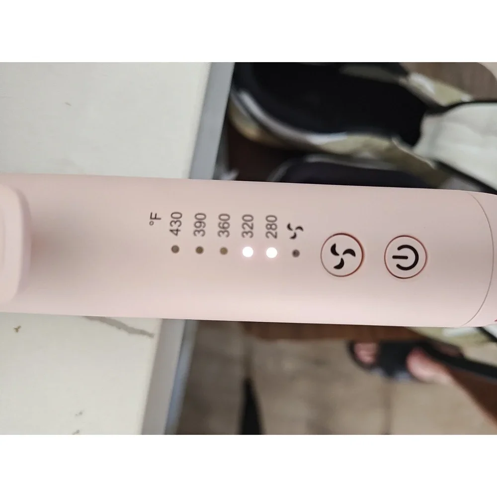 Lange Le Duo 360 Airflow Styler Flat Iron Hair Straightener Curler Blush Pink